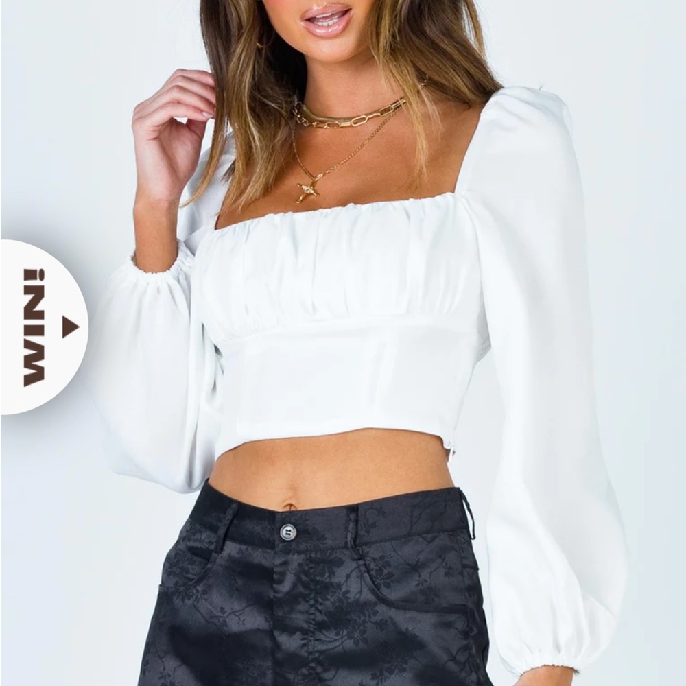 Princess Polly Ariah long sleeve top in white
